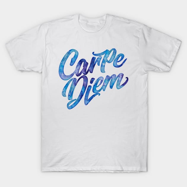 Carpe Diem Watercolor T-Shirt by FillSwitch